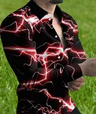 Lycra Printed Shirt For Men, Red 