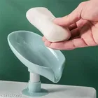 Silicone Body Back Scrubber with Leaf Shaped Soap Holder 