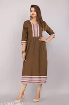 Rayon Embroidered Kurti for Women 