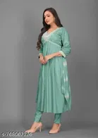 Embroidered Anarkali Kurta Set for Women 