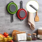 Kitchen Foldable Silicone Strainer Colanders, Collapsible Colanders with Handles, Space-Saver Folding Strainer Colander for Draining Pasta, Vegetable 