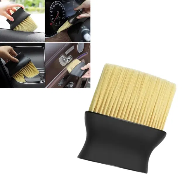 Super Soft Microfiber Car Dashboard Cleaning Brush (Brown & Black)