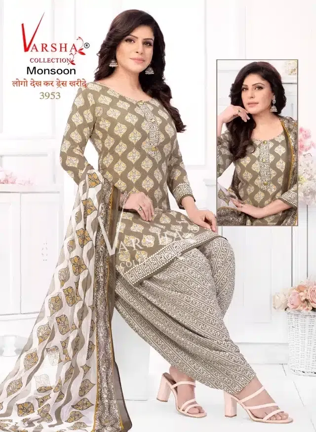 Synthetic Unstitched Dress Material for Women & Girls (Multicolor)