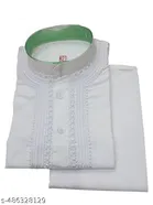 Embroidered Cotton Blend Kurta Set for Men 