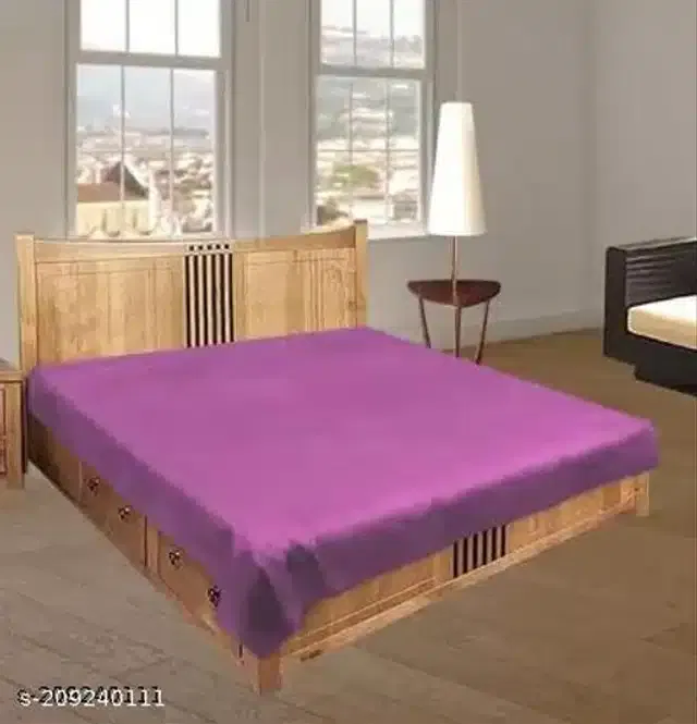 PVC Waterproof Mattress Protector Sheet (Purple, 6.5x6 feet)