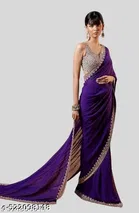 Georgette Saree for Women, Purple 