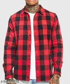 Cotton Checked Shirt for Men, Red 