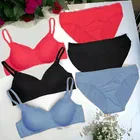 Cotton Blend Lingerie Set for Women, Multicolour, Pack of 3 