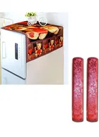 Knit Printed Fridge Top & Handle Cover 