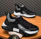 Trendy Sneakers for Men (Black, 8) (OS)