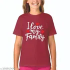 Half Sleeves T-Shirt for Girls (Maroon, 2-3 Years)