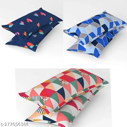 Cotton Pillow Covers (Multicolor, 17x27 inches) (Pack of 6)