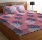 Glace Cotton Printed Fitted Double Bedsheet with Two Pillow Covers 