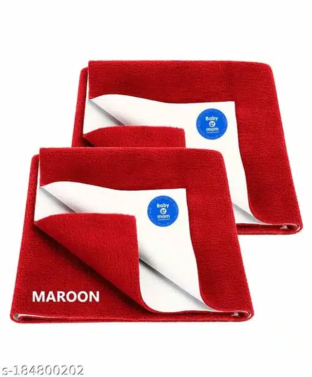 Cotton Mattress Protection Sheet (Red, 28x20 inches) (Pack of 2)