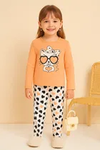 Hoisery Printed Clothing Set for Girls 