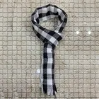 Woolen Checked Muffler for Men & Women (White & Black)