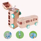 Plastic Bus Shape Sipper Bottle for Kids, Multicolor 