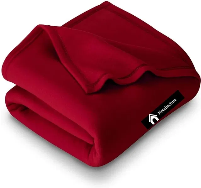 Wool Solid Blanket, Red (225x150 cm)