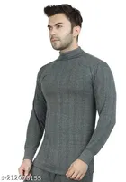 Cotton Thermal Topwear For Men, Grey 
