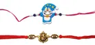 Synthetic Doremon & Ganesh Ji Rakhi for Kids 