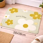 Sweey Time Floral Anti Skid Water Absorbing Shower Mat Non Slip Doormat for Bathroom [38x58 cm]