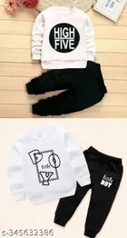 Hosiery Cotton Full Sleeves T-Shirt with Pant Clothing Set for Kids 