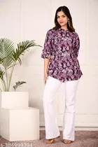 Rayon Three Quarter Sleeves Top for Women 