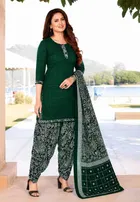 Floral Crepe Punjabi Suit Material for Women 