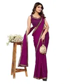 Lycra Solid Saree for Women 