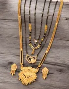 Combo of 4 Pcs Mangalsutras with Earrings Set for Women 