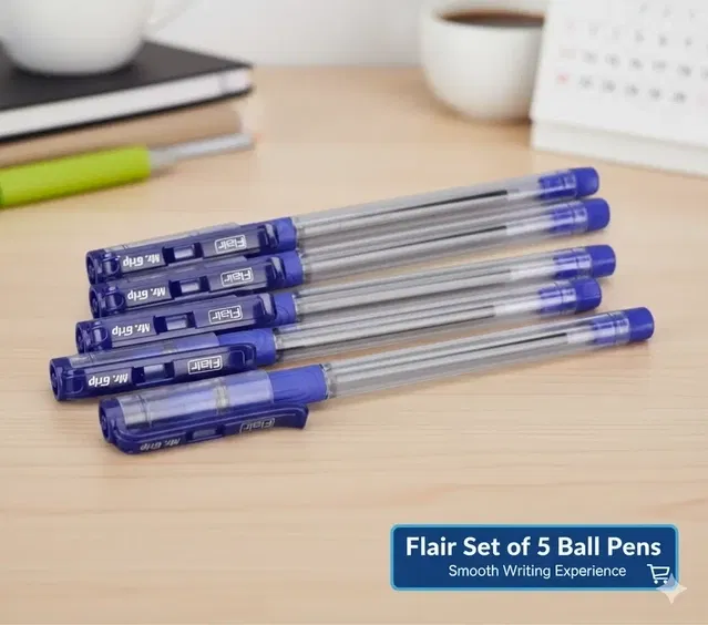 Mr Grip Ball Pen- Blue (Set of 5)
