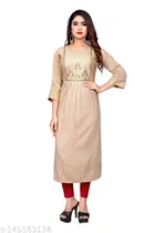 Rayon Slub Printed Kurti for Women 