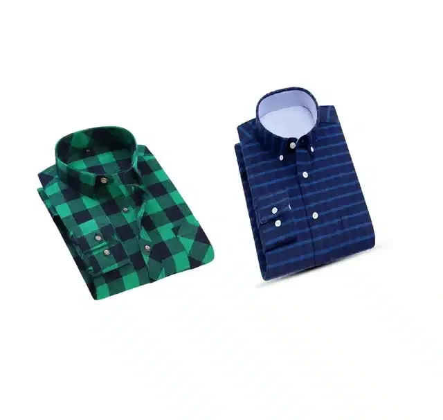 Exclusive Long Sleeves Shirt for Men (Pack of 2) (Multicolor, M) (JME-165)