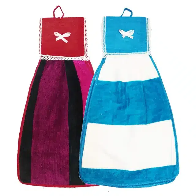 Cotton Hanging Hand Towel (Multicolor, Pack of 2)