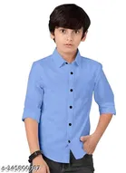 Solid Long Sleeve Spread Collar Shirt for Boys 