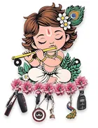 KC Arts Cute Krishna MDF Key Holder