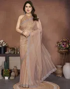 Bollywood Embroidered Organza Saree for Women 