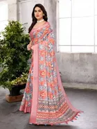 Silk Woven Design Saree for Women, Orange 