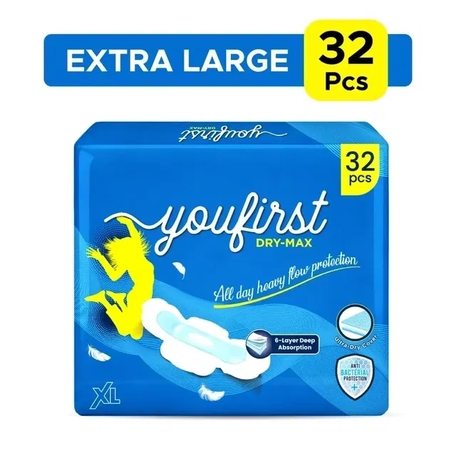 यूफर्स्ट स्ट्रैट ड्राई मैक्स सेनेटरी पैड्स XL (32 Pcs)