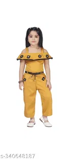 Cotton Blend Printed Jumpsuit for Girls 