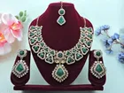 Twinkling White Diamond Rhodium Necklace Set for Women 