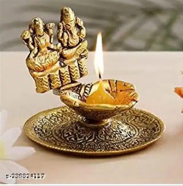 Laxmi Ganeshji Hand Diya (Copper)