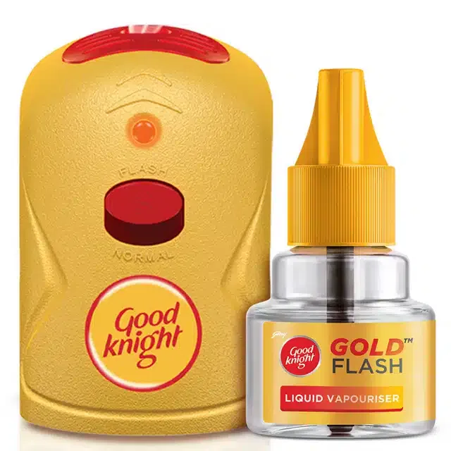 Good Knight Gold Flash Liquid Vapourizer - Mosquito Repellent Combo Pack - Machine + Refill (45 ml)