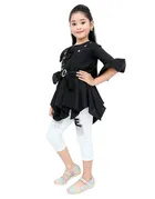 Cotton Blend Solid Clothing Set for Girls 