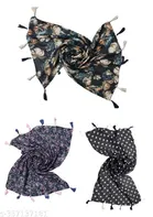 Chiffon Printed Scarves for Women, Multicolor, Pack of 3