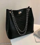 PU Handbag for Women (Black)