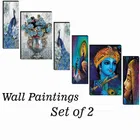 MDF 2 Pcs Designer Wall Painting for Home & Office 