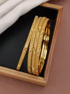 Alloy Gold Plated Bangles for Women (Gold, 2.4) (Pack of 4)