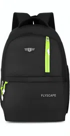 Polyester Laptop Backpack for Men & Women (Black & Green, 25 L)