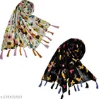 Chiffon Scarves for Women, Multicolor, Pack of 2